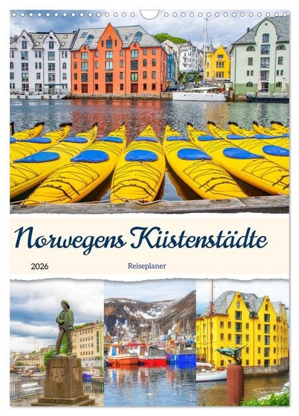 Produktbild: Norwegens K&uuml;stenst&auml;dte - Reiseplaner (Wandkalender 2026 DIN A3 hoch), CALVENDO Monatskalender