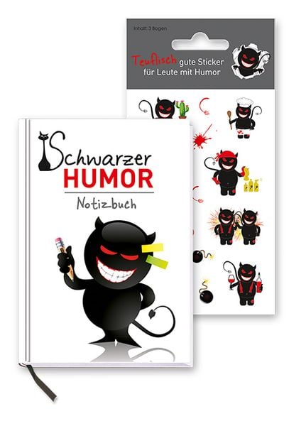 Produktbild: Schwarzer Humor - Notizbuch mit Stickern