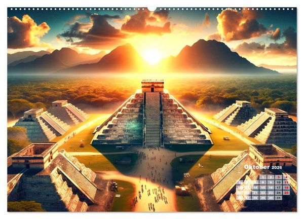 Produktbild: Weltwunder: Antike und neue: Visualisiert durch Moderne KI-Kunst (Wandkalender 2026 DIN A2 quer), CALVENDO Monatskalender