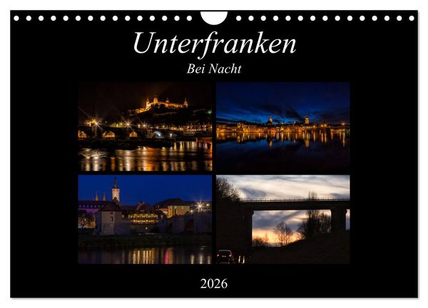 Produktbild: Unterfranken bei Nacht (Wandkalender 2026 DIN A4 quer), CALVENDO Monatskalender