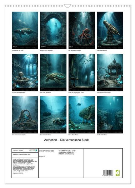Produktbild: Aetherion &ndash; Die versunkene Stadt (Wandkalender 2027 DIN A2 hoch), CALVENDO Monatskalender
