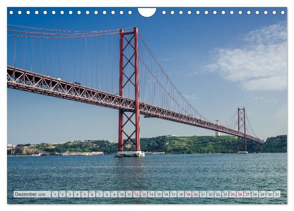 Produktbild: Lissabon Stadtansichten (Wandkalender 2026 DIN A4 quer), CALVENDO Monatskalender