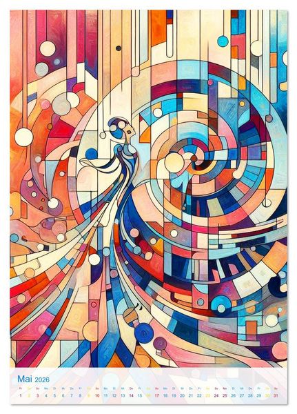 Produktbild: Syn&auml;sthetische Kunst - Musik in Farben und Formen (Tischkalender 2026 DIN A5 hoch), CALVENDO Monatskalender