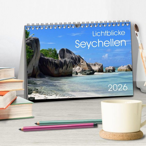 Produktbild: Lichtblicke - Seychellen (Tischkalender 2026 DIN A5 quer), CALVENDO Monatskalender