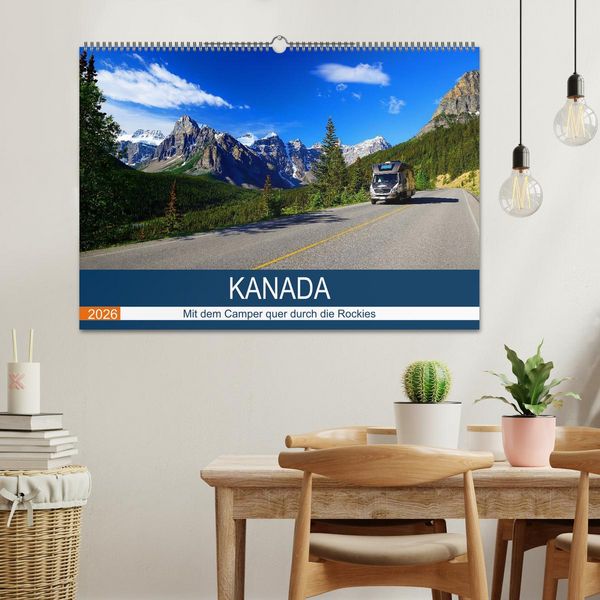 Produktbild: KANADA Mit dem Camper quer durch die Rockies (Wandkalender 2026 DIN A2 quer), CALVENDO Monatskalender
