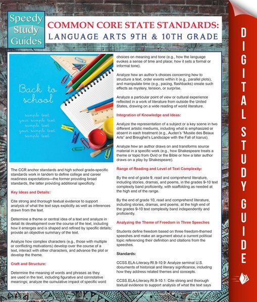 Produktbild: Common Core State Standards: Language Arts 9th And 10Th Grade