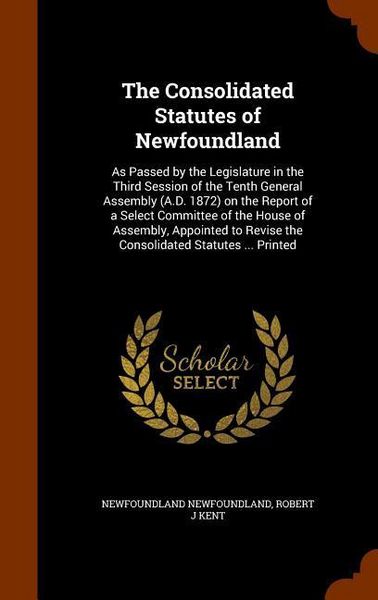 Produktbild: The Consolidated Statutes of Newfoundland: As Passed by the Legislature in the Third Session of the Tenth General Assembly (A.D. 1872) on the Report o