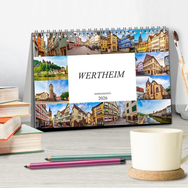 Produktbild: Wertheim Impressionen (Tischkalender 2026 DIN A5 quer), CALVENDO Monatskalender