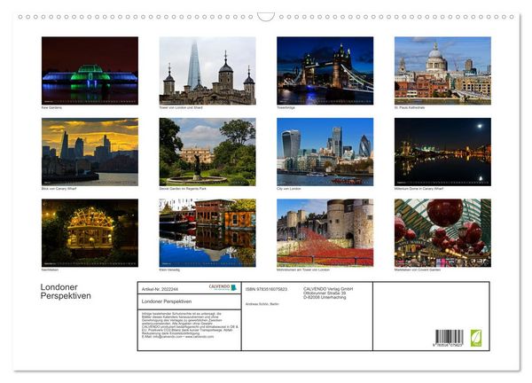 Produktbild: Londoner Perspektiven (Wandkalender 2026 DIN A2 quer), CALVENDO Monatskalender