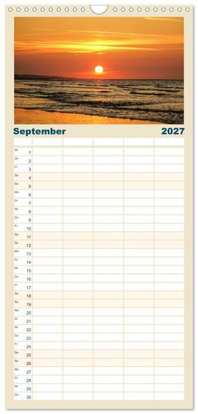 Produktbild: Familienplaner 2027 - Am Strand von Juist mit 5 Spalten (Wandkalender, 21 x 45 cm) CALVENDO