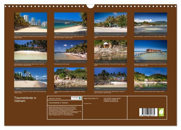 Produktbild: Traumstr&auml;nde in Vietnam (Wandkalender 2027 DIN A3 quer), CALVENDO Monatskalender