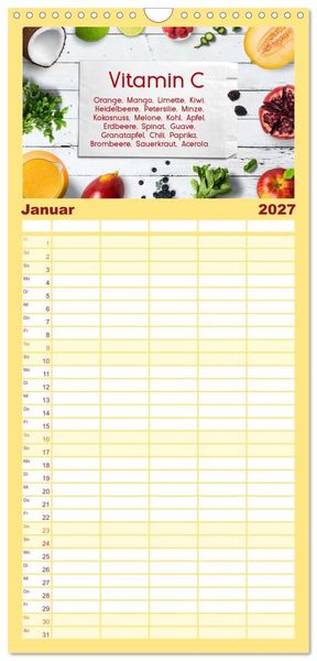 Produktbild: Familienplaner 2027 - Vitalstoffe - fit essen mit 5 Spalten (Wandkalender, 21 x 45 cm) CALVENDO