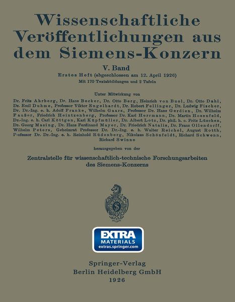 Produktbild: Wissenschaftliche Ver&ouml;ffentlichungen aus dem Siemens-Konzern