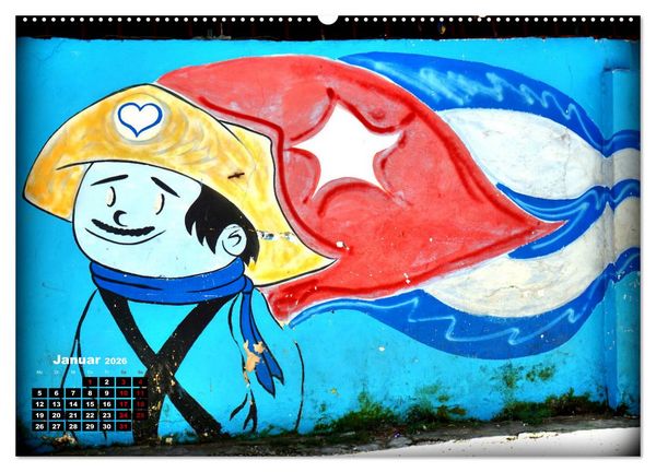 Produktbild: Gesichter Havannas - Street Art in der kubanischen Hauptstadt (hochwertiger Premium Wandkalender 2026 DIN A2 quer), Kunstdruck in Hochglanz
