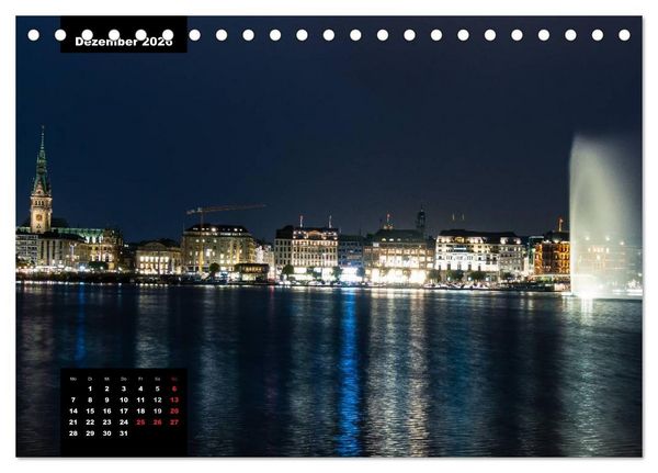 Produktbild: City Lights - Lichter der Nacht (Tischkalender 2026 DIN A5 quer), CALVENDO Monatskalender