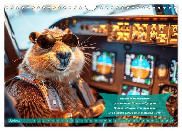 Produktbild: Der tierisch lustige Piloten-Kalender (Wandkalender 2026 DIN A4 quer), CALVENDO Monatskalender
