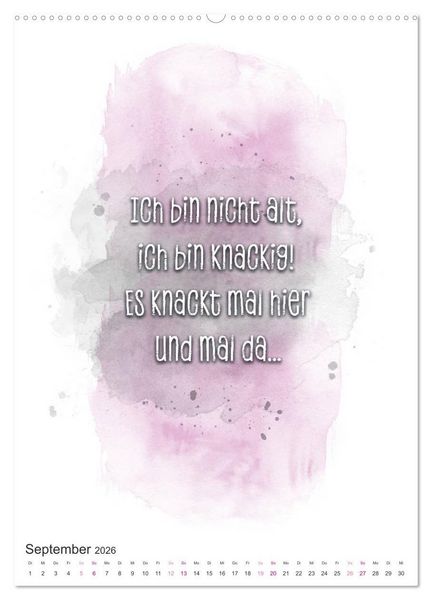 Produktbild: Das Alter ist nur eine Zahl (hochwertiger Premium Wandkalender 2026 DIN A2 hoch), Kunstdruck in Hochglanz