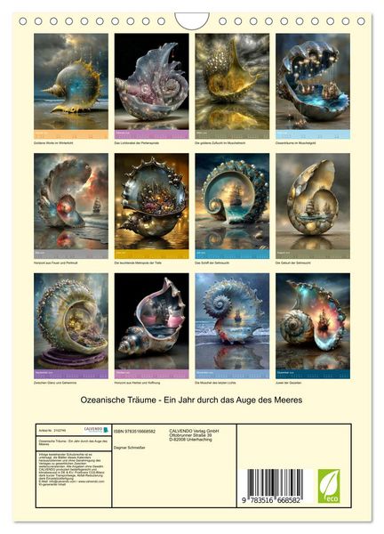 Produktbild: Ozeanische Tr&auml;ume - Ein Jahr durch das Auge des Meeres (Wandkalender 2026 DIN A4 hoch), CALVENDO Monatskalender