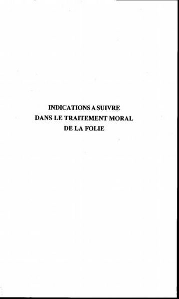 Produktbild: Indications a suivre dans le traitement moral de la folie