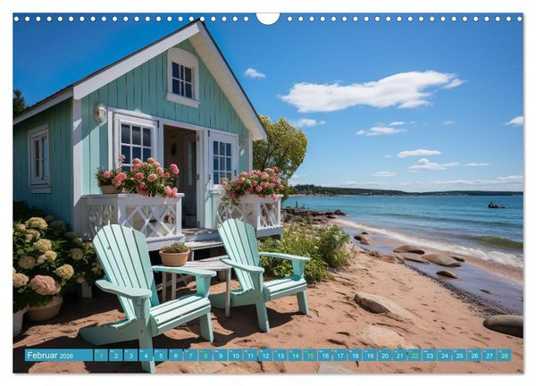 Produktbild: Wundersch&ouml;ne Strandh&auml;user (Wandkalender 2026 DIN A3 quer), CALVENDO Monatskalender
