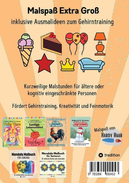 Produktbild: Grossdruck Malbuch f&uuml;r Senioren, Erwachsene, Sehbehinderte Ganz nette Dinge Ausm