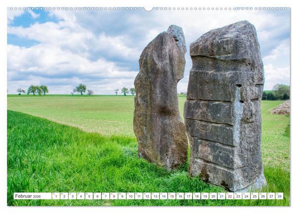 Produktbild: Steine an der Grenze - Wanderbare Kunst (hochwertiger Premium Wandkalender 2026 DIN A2 quer), Kunstdruck in Hochglanz