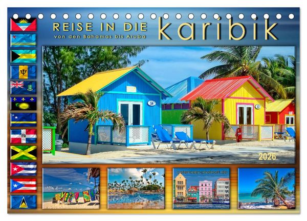 Produktbild: Reise in die Karibik - von den Bahamas bis Aruba (Tischkalender 2026 DIN A5 quer), CALVENDO Monatskalender