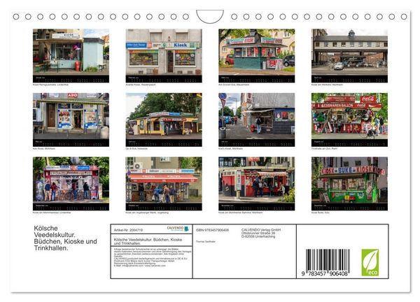 Produktbild: K&ouml;lsche Veedelskultur. B&uuml;dchen, Kioske und Trinkhallen. (Wandkalender 2026 DIN A4 quer), CALVENDO Monatskalender