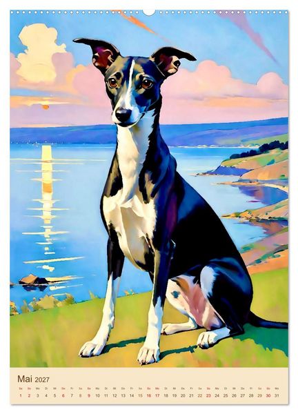 Produktbild: Der Whippet. Malerische Portr&auml;ts (hochwertiger Premium Wandkalender 2027 DIN A2 hoch), Kunstdruck in Hochglanz