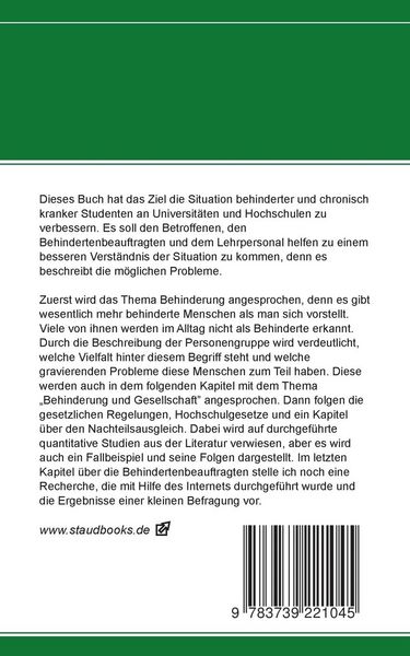 Produktbild: Studierende mit Behinderungen und chronischen Erkrankungen an Universit&auml;ten und Hochschulen