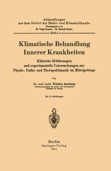 Produktbild: Klimatische Behandlung Innerer Krankheiten