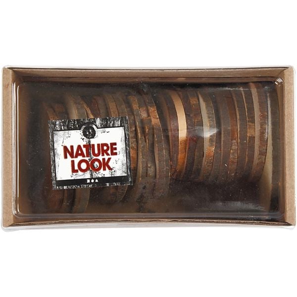 Produktbild: Creativ Company Holzscheiben mit Loch, D 40-70 mm, Lochgr&ouml;&szlig;e 4 mm, Dicke 5 mm, 25 Stk