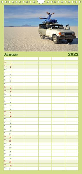 Produktbild: Familienplaner Backpacker um die Welt (Wandkalender 2022 , 21 cm x 45 cm, hoch)