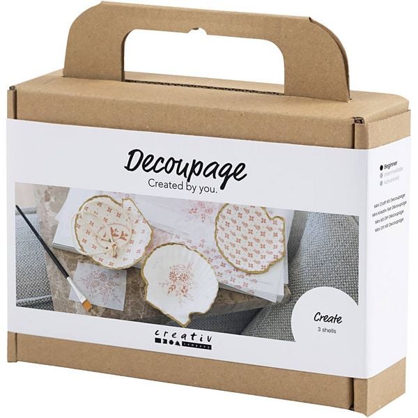 Produktbild: Creativ Company Mini Kreativ Set D&eacute;coupage, Muschelschalen, Rosa mattiert