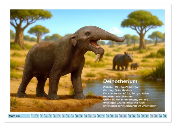 Produktbild: Urige Megafauna pr&auml;historisch und niedlich (Wandkalender 2026 DIN A4 quer), CALVENDO Monatskalender