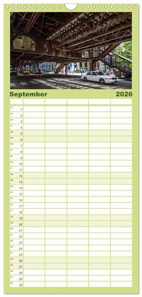 Produktbild: Familienplaner 2026 - CHICAGO Stadtzentrum mit 5 Spalten (Wandkalender, 21 x 45 cm) CALVENDO