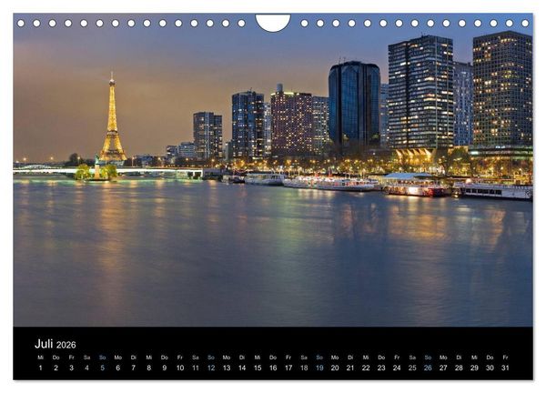 Produktbild: Paris bei Nacht 2026 (Wandkalender 2026 DIN A4 quer), CALVENDO Monatskalender