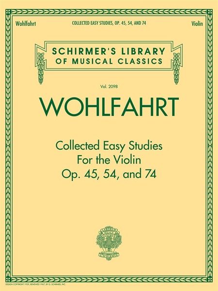 Produktbild: Wohlfahrt - Collected Easy Studies for the Violin