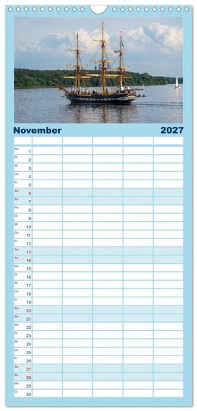 Produktbild: Familienplaner 2027 - Bootscharter nach Berlin mit 5 Spalten (Wandkalender, 21 x 45 cm) CALVENDO