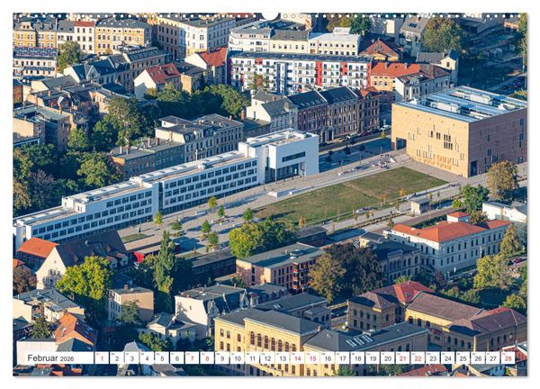Produktbild: Halle an der Saale von oben (Wandkalender 2026 DIN A2 quer), CALVENDO Monatskalender
