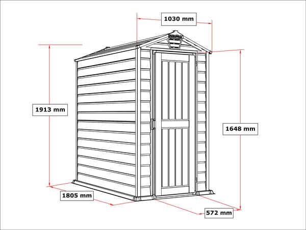 Produktbild: Kunststoff Ger&auml;tehaus 104x180 Gartenhaus Dreht&uuml;r