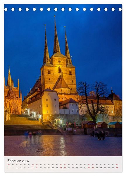 Produktbild: Erfurt - Zwischen Dom und Kr&auml;merbr&uuml;cke (Tischkalender 2026 DIN A5 hoch), CALVENDO Monatskalender