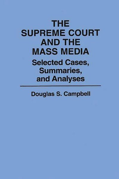 Produktbild: The Supreme Court and the Mass Media