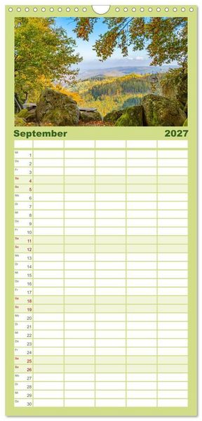 Produktbild: Familienplaner 2027 - Der Harz - eine geheimnisvolle Welt mit 5 Spalten (Wandkalender, 21 x 45 cm) CALVENDO