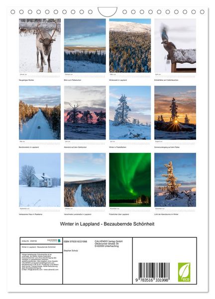 Produktbild: Winter in Lappland - Bezaubernde Sch&ouml;nheit (Wandkalender 2026 DIN A4 hoch), CALVENDO Monatskalender