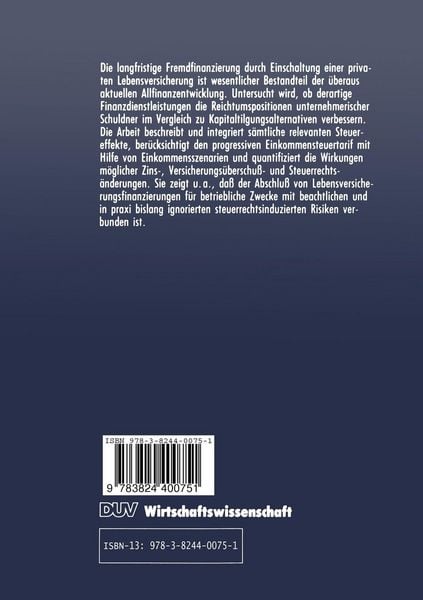 Produktbild: Unternehmensfinanzierung durch Tilgungsversicherung