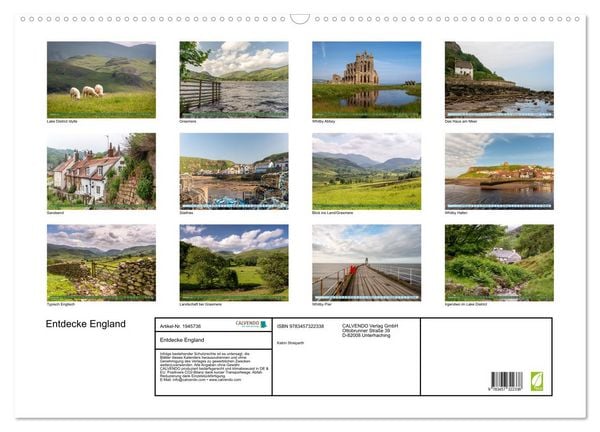 Produktbild: Entdecke England (Wandkalender 2026 DIN A2 quer), CALVENDO Monatskalender