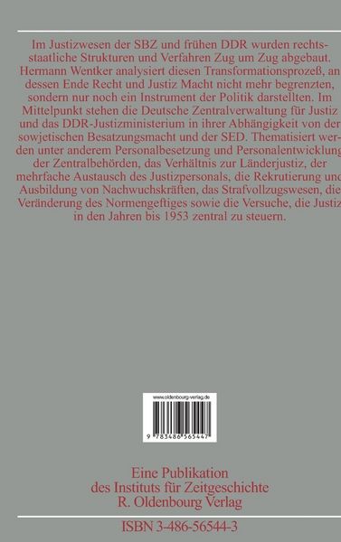 Produktbild: Justiz in der SBZ/DDR 1945-1953