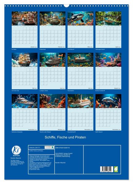 Produktbild: Schiffe, Fische und Piraten (Wandkalender 2026 DIN A2 hoch), CALVENDO Monatskalender