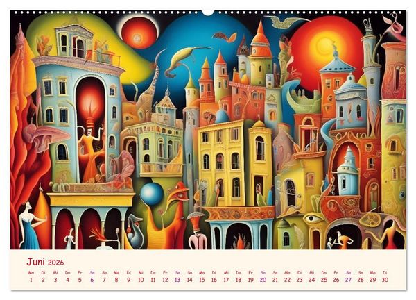Produktbild: Absurdes Theater - In surrealen Traumwelten versinken (hochwertiger Premium Wandkalender 2026 DIN A2 quer), Kunstdruck in Hochglanz